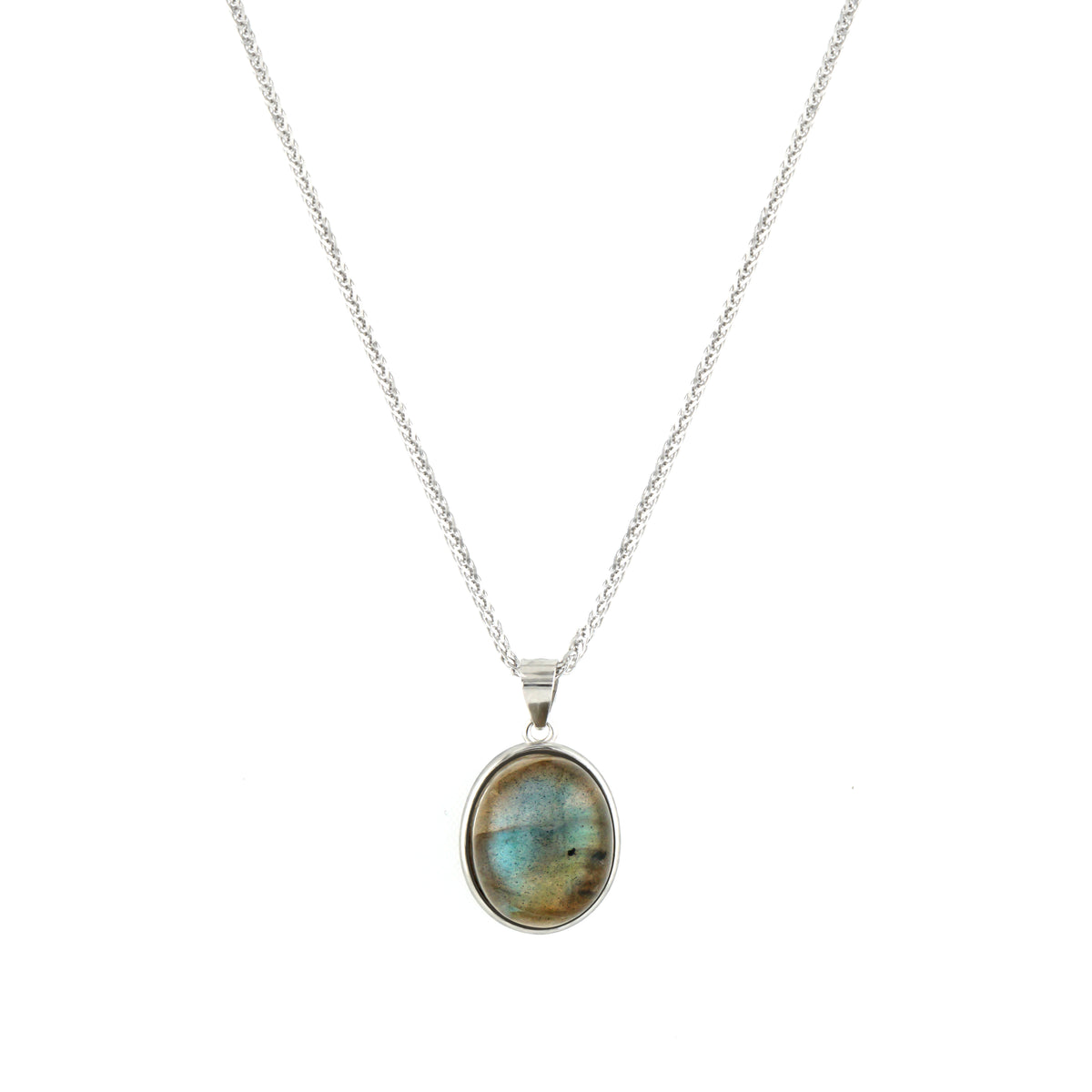 Natural Blue Aventurine Heart Choker Necklace in S925 Silver